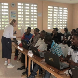 Rose teaching class at St. Francis School of Technology Rose teaching class at St. Francis School of Technology