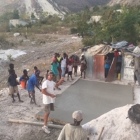 John working on foundation for house in Haiti. John working on foundation for house in Haiti.